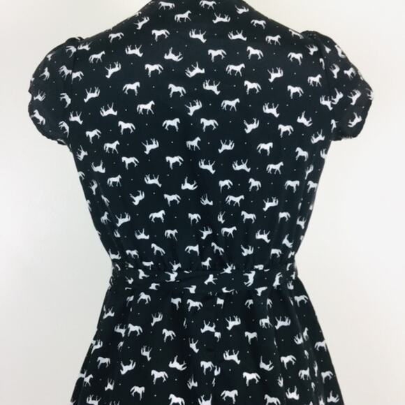 🚨SALE🚨Xhilaration Black mini Dress White Horses Pattern Small 3/$10 4/$12 5/$1 - Picture 8 of 9